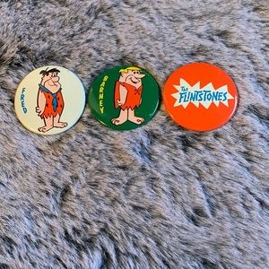 3 Vintage Flintstones pins